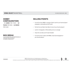 2024 Panini Select WNBA Basketball Hobby 12 Box Case